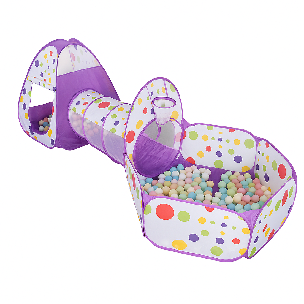 Lekhus med tunnel & bollhav