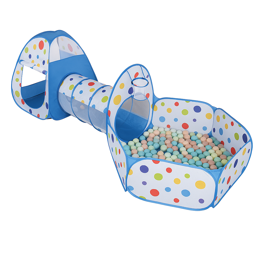Lekhus med tunnel & bollhav